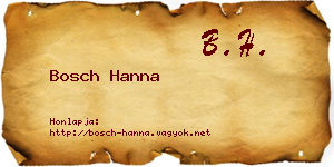 Bosch Hanna névjegykártya